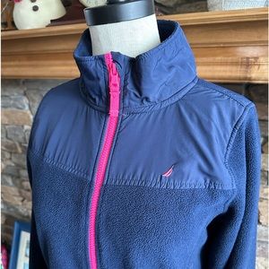 NAUTICA 🛳️ Girls Blue & Pink Full Zip Fleece Jacket - Size XL